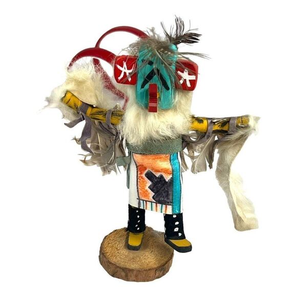 Vintage Awatovi Kachina Dancer Doll Hand Carved Wood Hopi Native American 7" - Picture 1 of 9